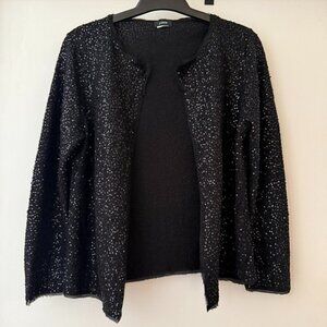 J. Crew Black Sequin Open Cardigan - Size Medium